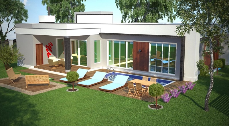 Casa "Osasco" com 3 suites, closet varanda e piscina - Plantas de Casas